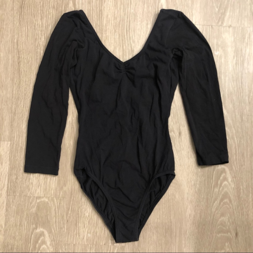 Bloch 3/4 Sleeve High-Leg Black Leotard